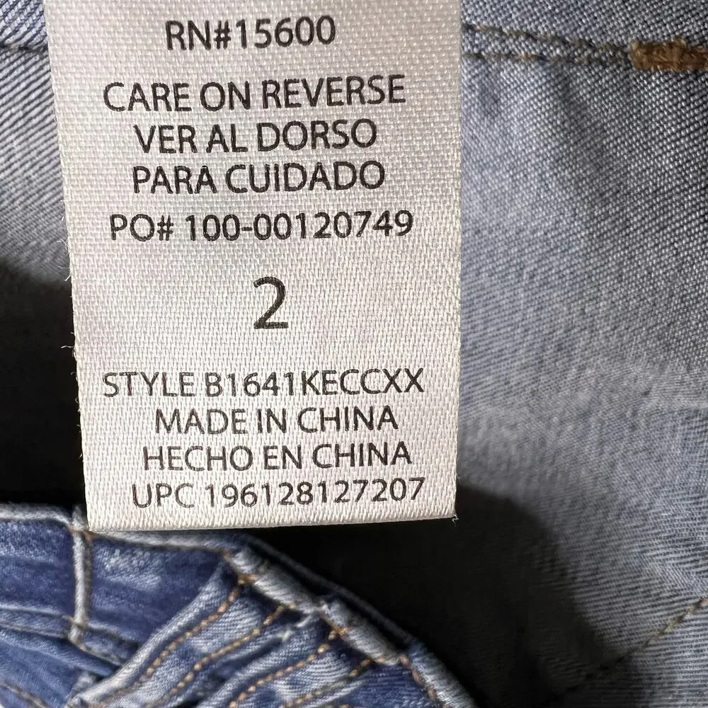 Democracy Jeans Womens Size 2 Blue Ab Technology Distressed Skinny Whiskering